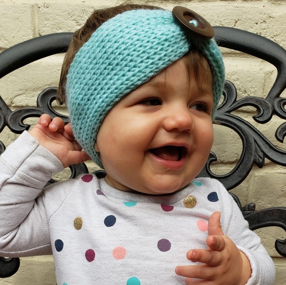 Soft Knitted Baby Headbands - Mint - Picture 2 of 2